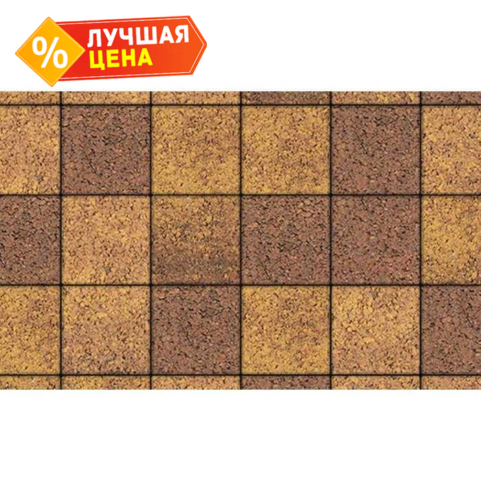 Плитка тротуарная Квадрат (ЛА-Линия) Б.2.К.6 Листопад гранит Осень 200x200x60 мм