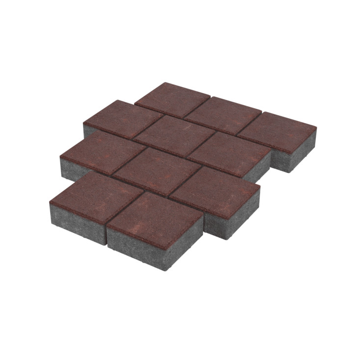 Тротуарная плитка Stellard Квадрат 200x200x80 мм Бордовый