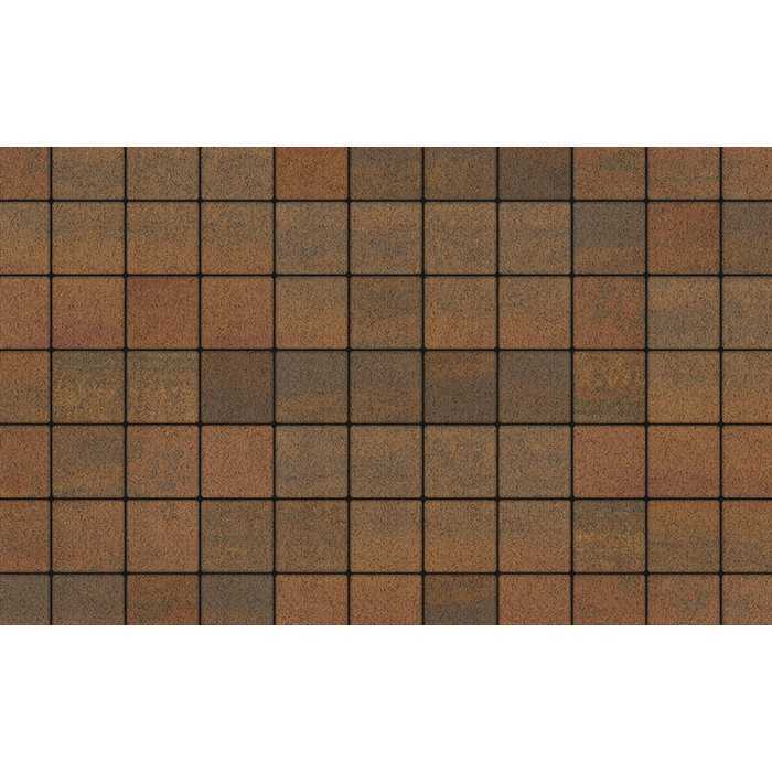 Плитка тротуарная Квадрат (ЛА-Линия) А.3.К.4 Листопад гранит Арабская ночь 100x100x40 мм