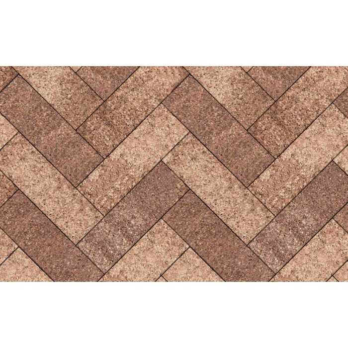 Плитка тротуарная Паркет Б.6.П.8 Листопад гладкий xаски 600x200x80 мм