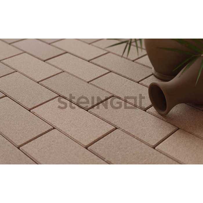 Плитка тротуарная Steingot Моно, Прямоугольник, фаска 1,5x1,5, бежевый, 200x100x60 мм